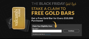 FREE Gold Bar Offer! Ends Midnight on Black Friday