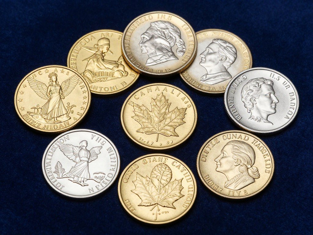 IRS-approved gold and silver coins for Precious Metals IRAs displayed on blue velvet IRS-approved-gold and silver coins for Precious Metals IRAs displayed on blue velvet