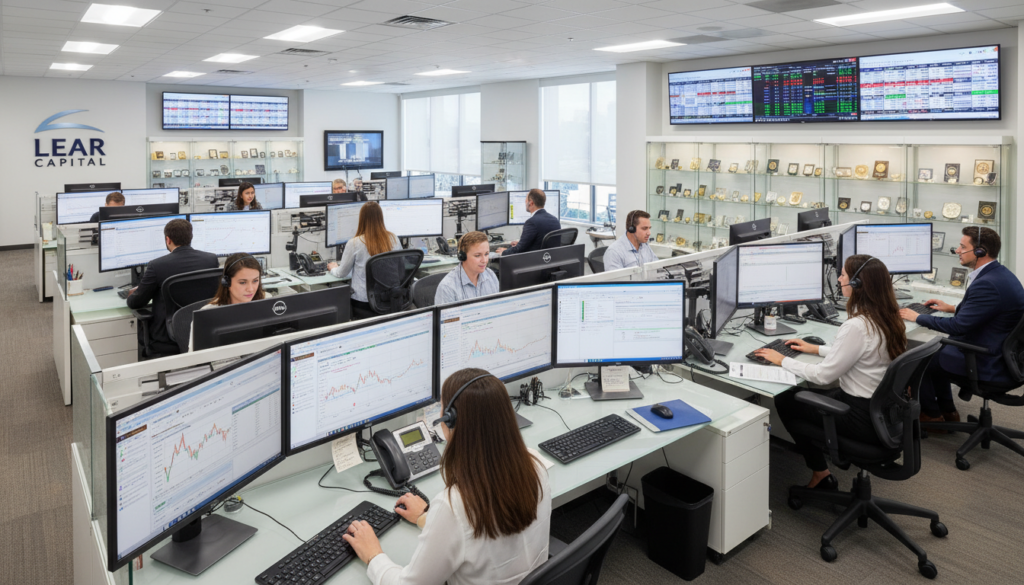 Lear Capital customer service team assisting clients with precious metals investments Lear Capital customer service team assisting clients with precious metals investments