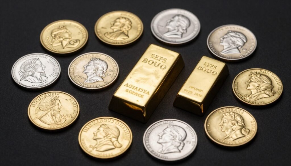 Various gold and silver investment products including coins, bars, and rounds Various gold and silver investment products including coins, bars, and rounds