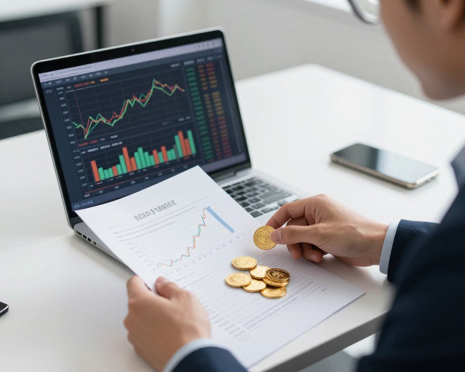 investor reviewing gold investment portfolio strategy